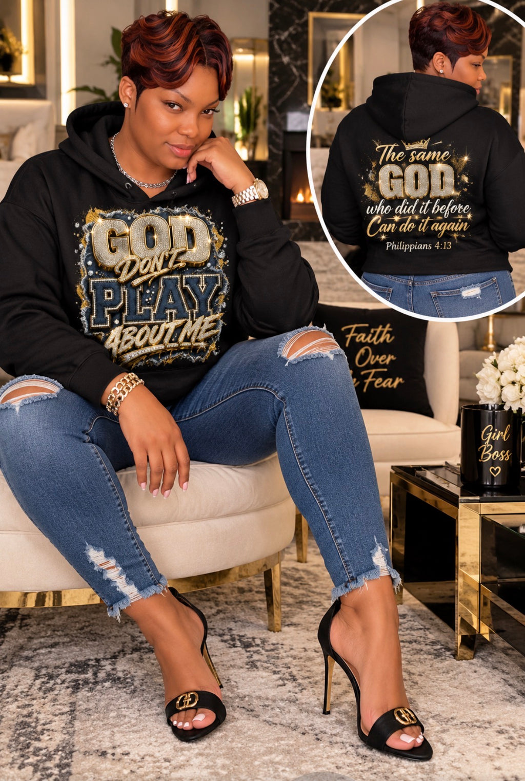 God Don't Play About Me Crewneck