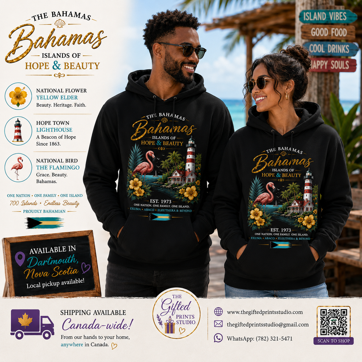 Bahamas Islands of Hope & Beauty Hoodie