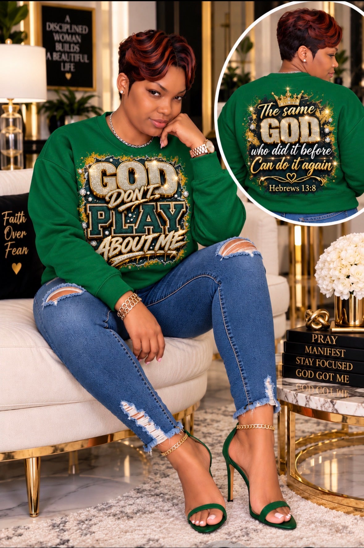 God Don't Play About Me Crewneck